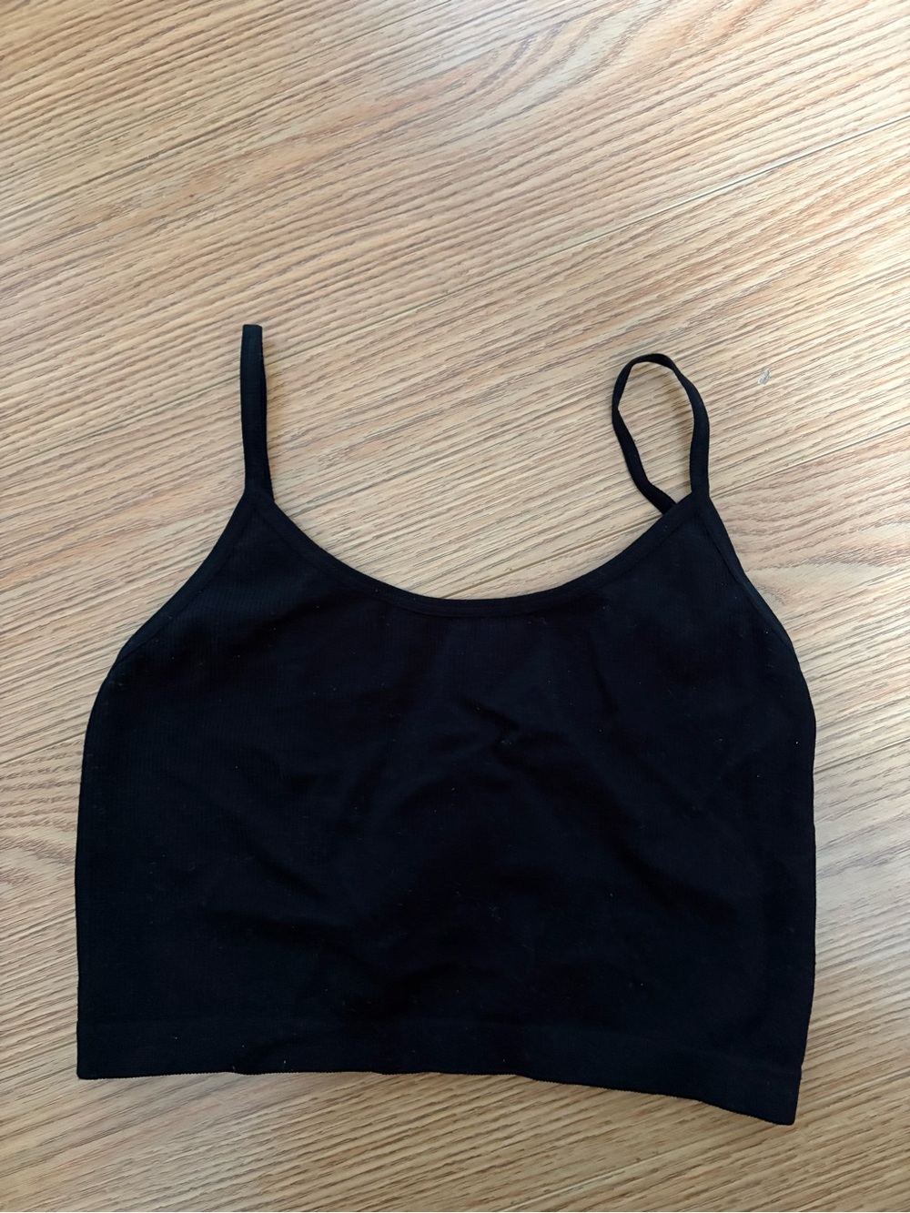 Bozzolo Black Ribbed Cropped Cami